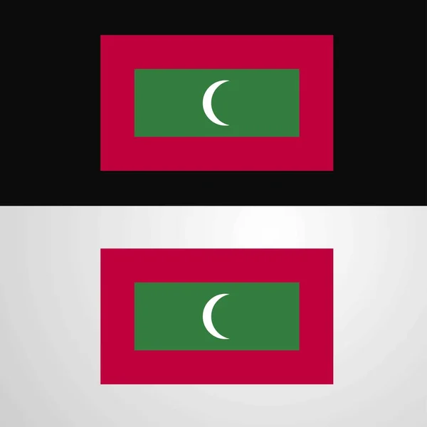 モルディブの国旗バナー デザイン — ストックベクタ