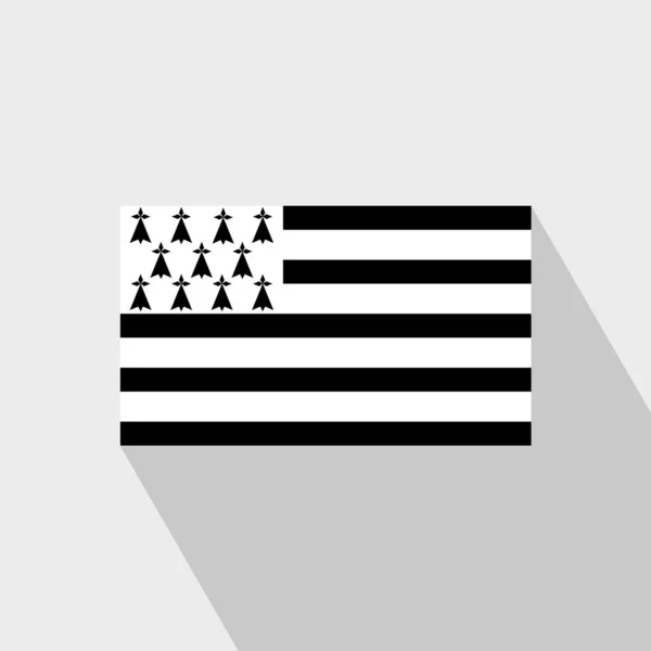 Brittany Vlajka Vektorový Design Dlouhý Stín — Stockový vektor