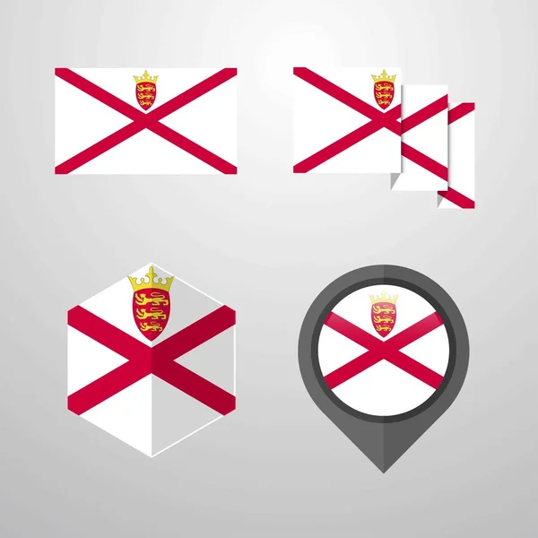 Trikot Flagge Design Set Vektor — Stockvektor