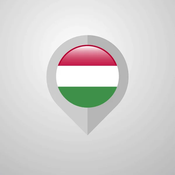 Carte Pointeur Navigation Avec Vecteur Conception Drapeau Hongrie — Image vectorielle