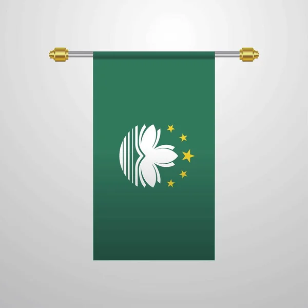 Macau Hanging Flag Vector Illustration — Stock Vector