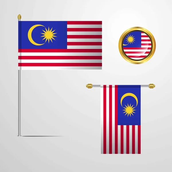 Векторная Иллюстрация Флага Малайзии — стоковый вектор