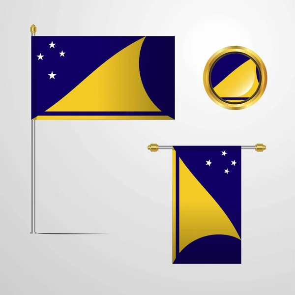 Tokelau Flaggan Ikonen Vektorillustration — Stock vektor