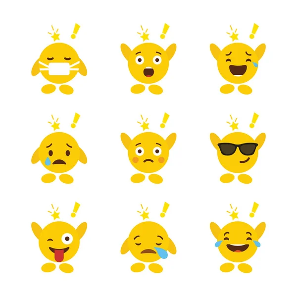 Conjunto Emojis Com Mãos Vetor Design — Vetor de Stock