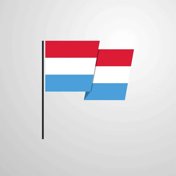 Luxemburgo Ondeando Bandera Diseño Vector — Archivo Imágenes Vectoriales