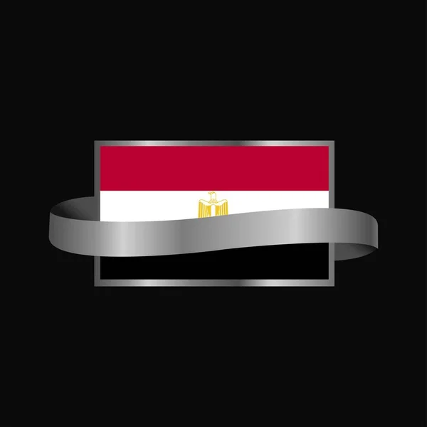 Egypten Flagga Ribbon Banner Design — Stock vektor