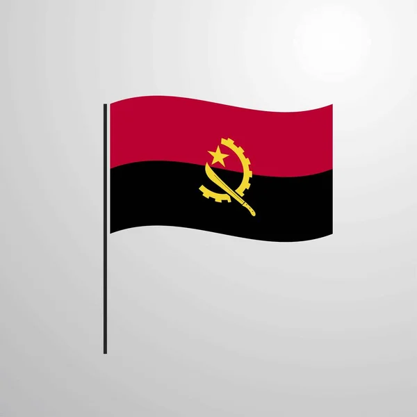 Angola Zwaaien Vlag Vectorillustratie — Stockvector