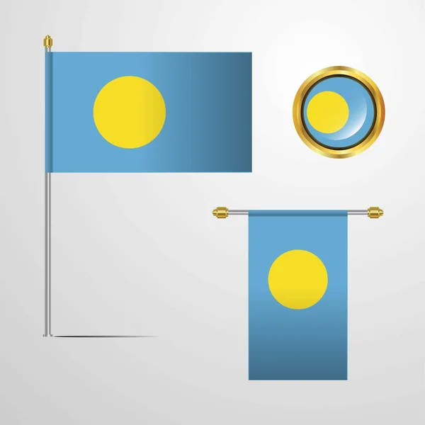Εικονογράφηση Φορέα Εικονίδιο Σημαία Του Παλάου — Διανυσματικό Αρχείο