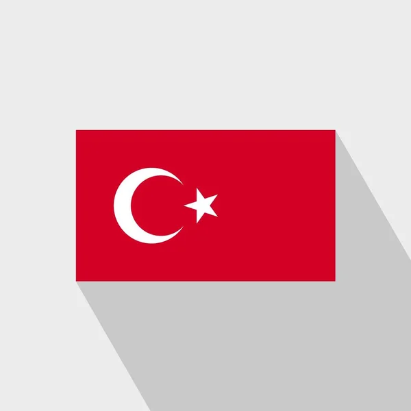 Bandeira Turquia Vetor Design Long Shadow — Vetor de Stock