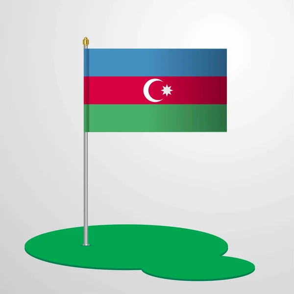 Azerbaijan Bandiera Palo Illustrazione Vettoriale — Vettoriale Stock