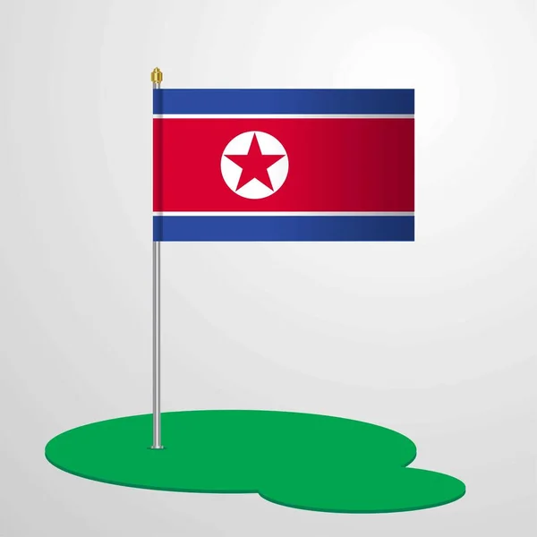 Coreia Norte Bandeira Pólo —  Vetores de Stock