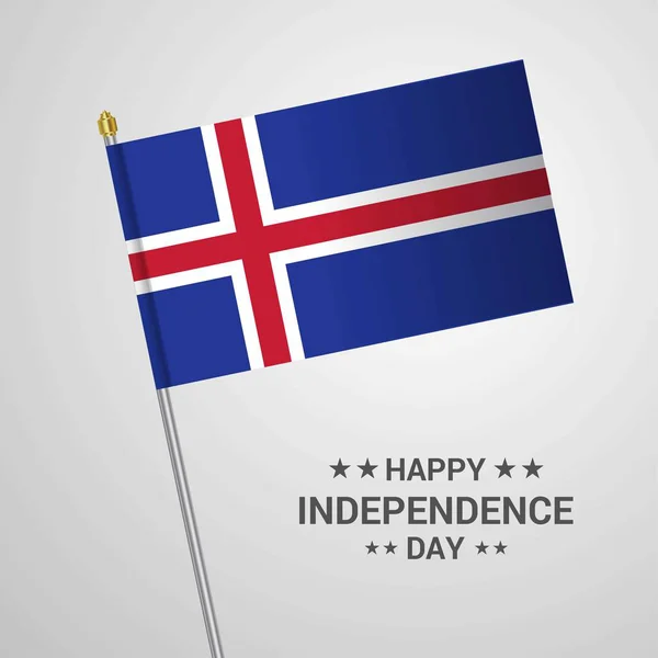 Islandia Día Independencia Diseño Tipográfico Con Vector Bandera — Archivo Imágenes Vectoriales