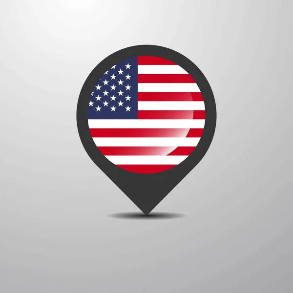 Amerika Birleşik Devletleri Harita Pin Vektör Çizim — Stok Vektör