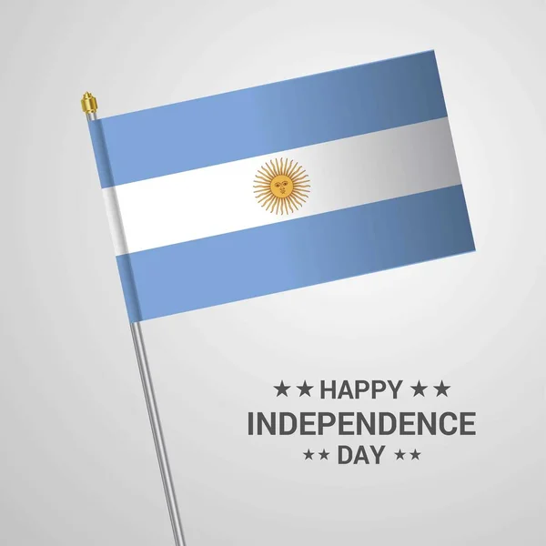 Desain Tipografi Hari Kemerdekaan Argentina Dengan Vektor Bendera - Stok Vektor