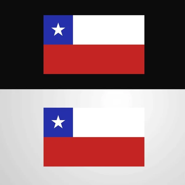 Návrh Nápisu Chile Vlajky — Stockový vektor