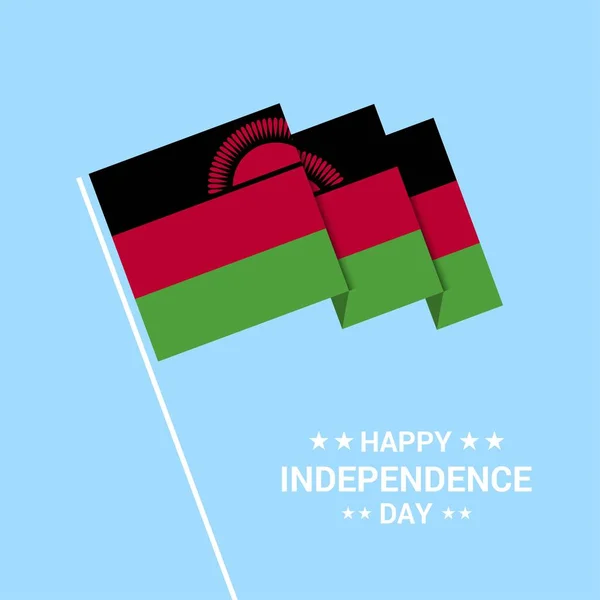 Niepodległość Malawi Dzień Projekt Typograficzny Flaga Wektor — Wektor stockowy