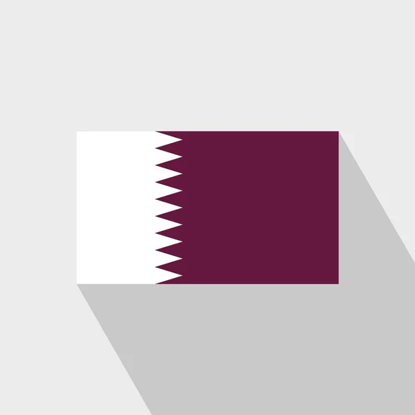 Bandeira Qatar Vetor Design Long Shadow — Vetor de Stock