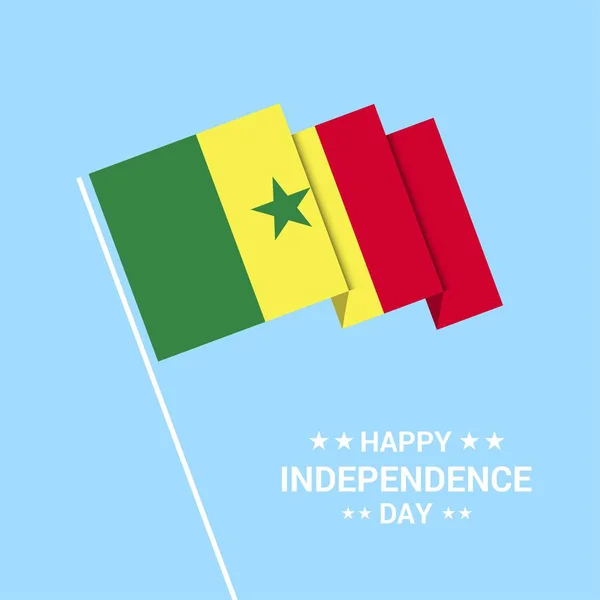 День Незалежності Сенегал Друкарські Дизайн Векторний Прапор — стоковий вектор