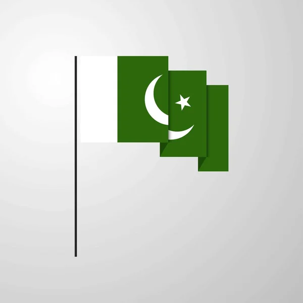 Pakistan Viftande Flagga Kreativ Bakgrund — Stock vektor