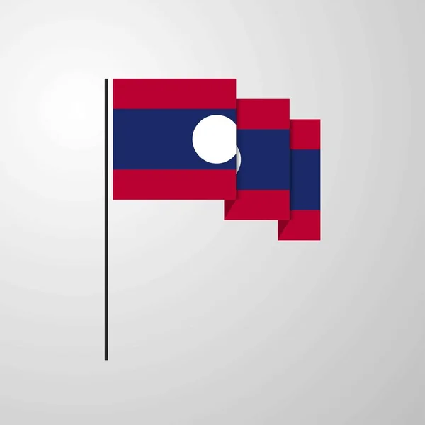 Laos Schwenkt Flagge — Stockvektor