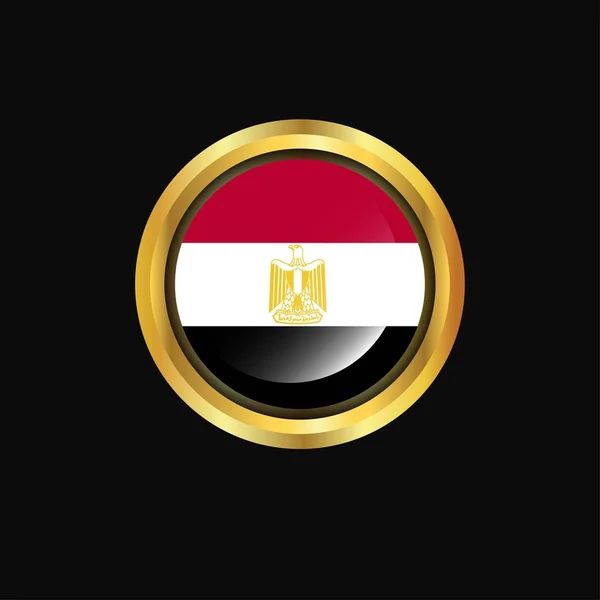 Egypte Vlag Golden Knop — Stockvector