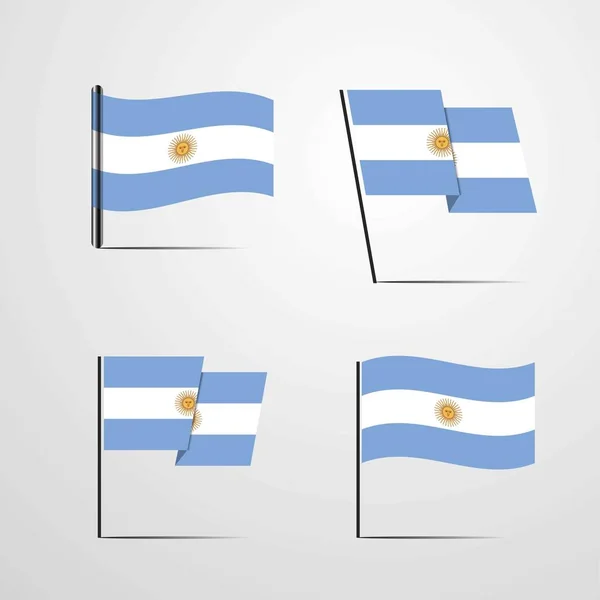 Argentine Icône Drapeau Illustration Vectorielle — Image vectorielle