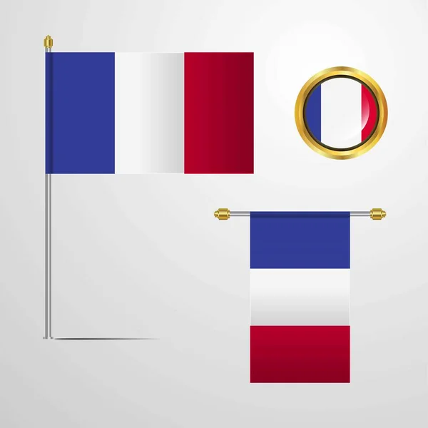 France Drapeau Icône Vectoriel Illustration — Image vectorielle