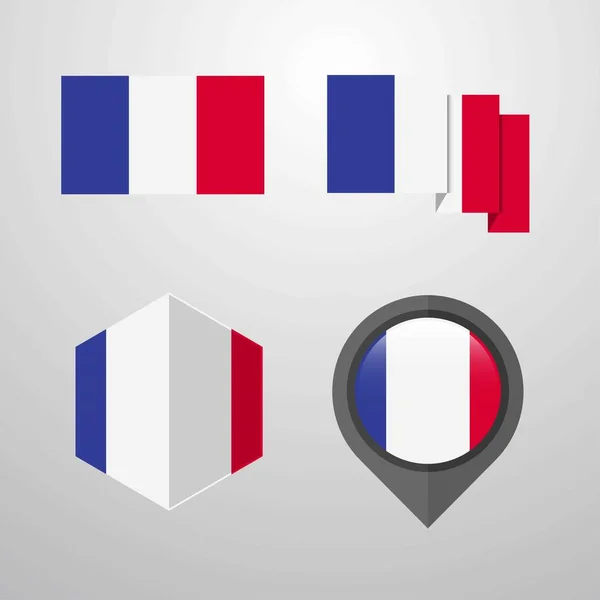 Σύνολο Σχεδίασης Σημαία Γαλλίας Διάνυσμα — Διανυσματικό Αρχείο