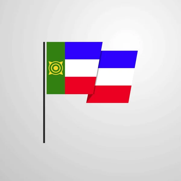 Khakassia Ondeando Vector Diseño Bandera — Vector de stock