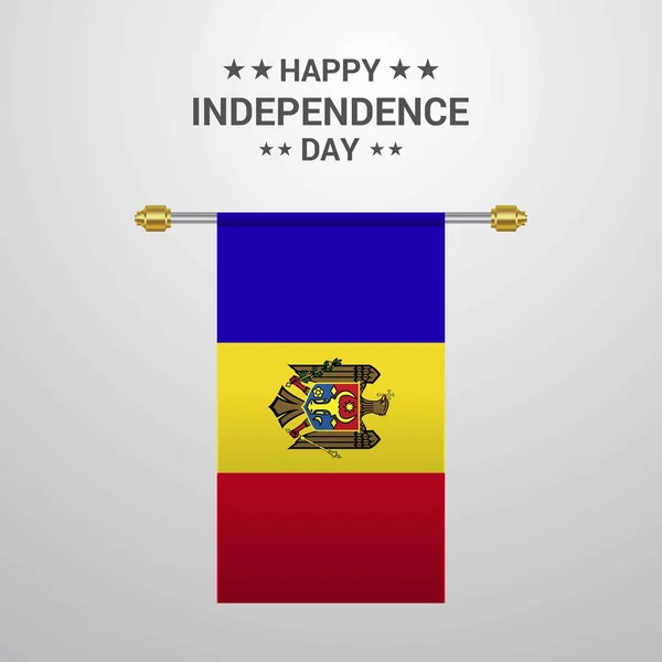 Moldau Unabhängigkeitstag Hängende Flagge Hintergrund — Stockvektor