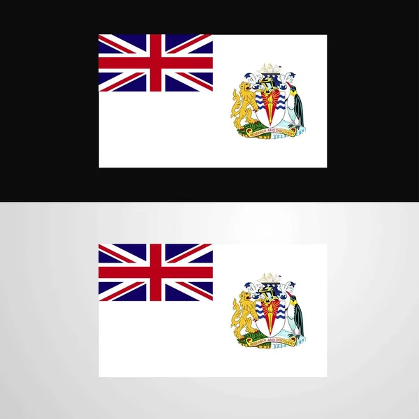 Diseño Banner Bandera Territorio Antártico Británico — Vector de stock