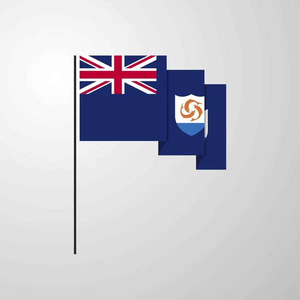 Anguilla Agitant Drapeau Fond Créatif — Image vectorielle