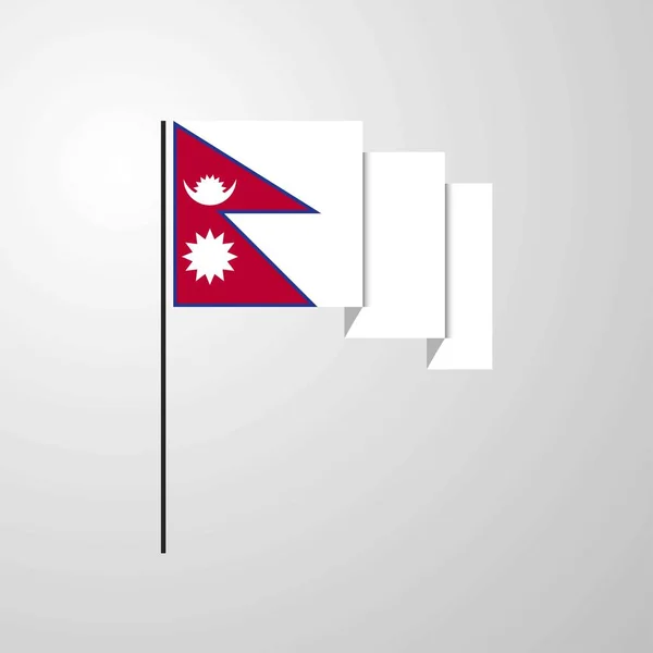 Nepal Ondeando Bandera Fondo Creativo — Vector de stock