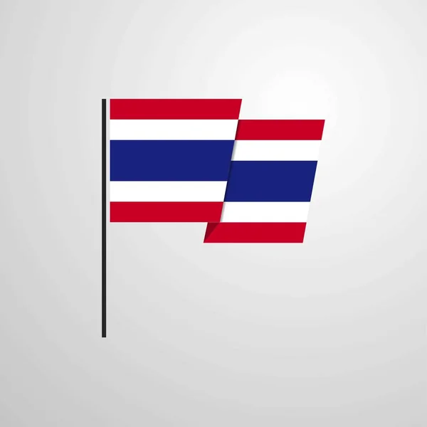 Thailand Zwaaien Vlag Ontwerp Vector — Stockvector