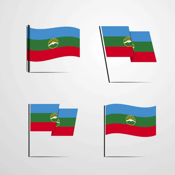 Ilustração Vetor Ícone Bandeira Karachay Chekessia — Vetor de Stock