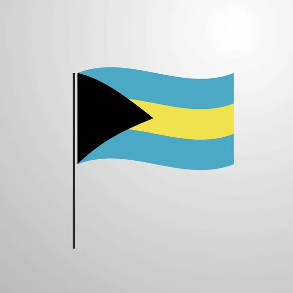 Ilustracja Wektorowa Macha Flagą Bahamy — Wektor stockowy