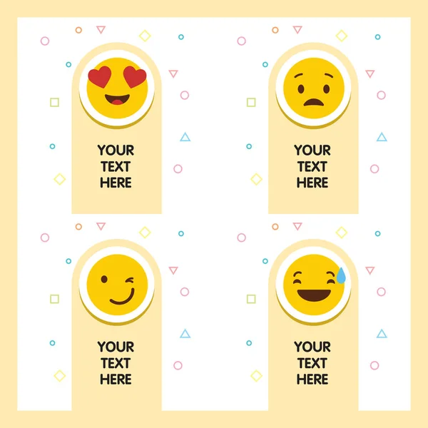 Emoji Con Tuo Vettore Progettazione Dei Messaggi — Vettoriale Stock