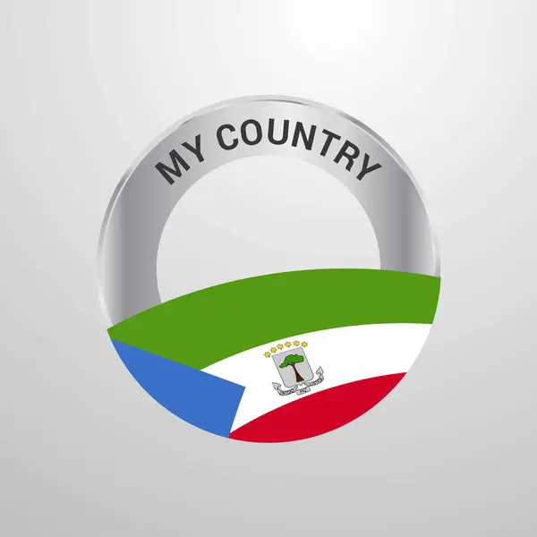 Guinea Ecuatorial País Insignia Bandera — Vector de stock