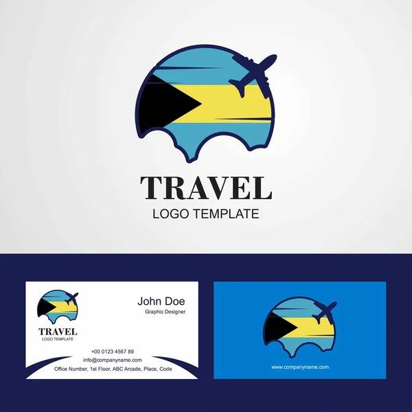 Bahamas Flagga Logotyp Och Visitkort Design — Stock vektor