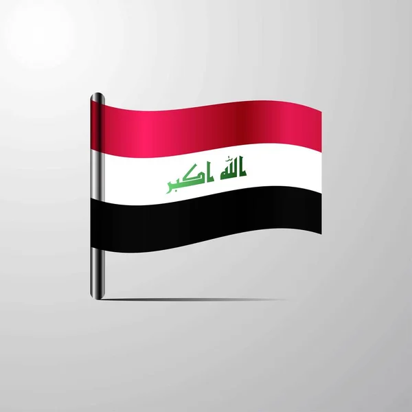 Iraq Waving Shiny Flag Design Vector — Stock Vector