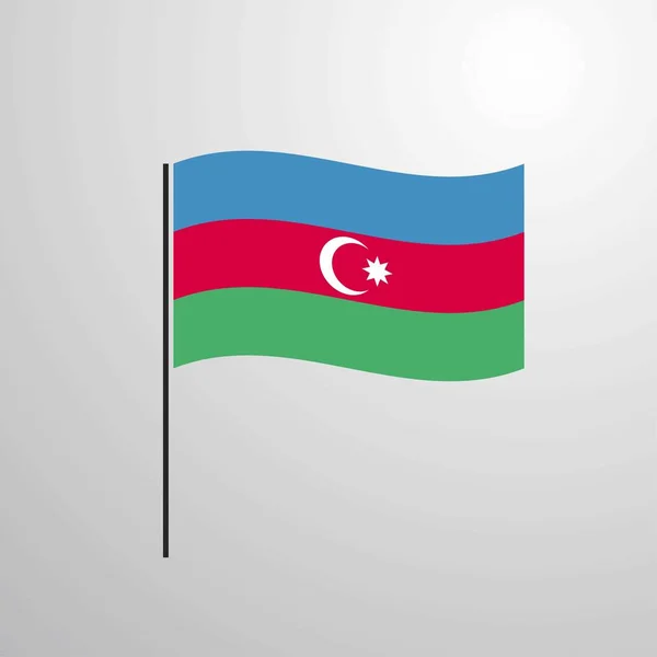 Azerbaijan Sventola Bandiera Illustrazione Vettoriale — Vettoriale Stock
