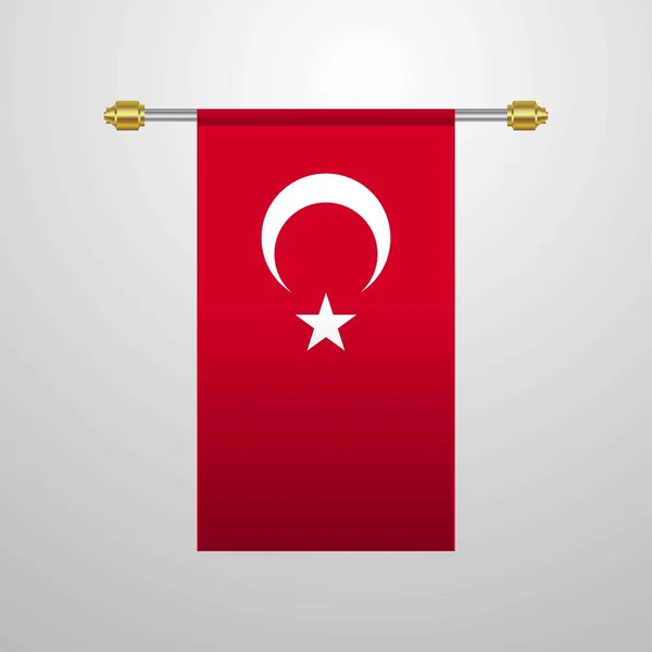 Türkei Hängende Flagge Vektorillustration — Stockvektor