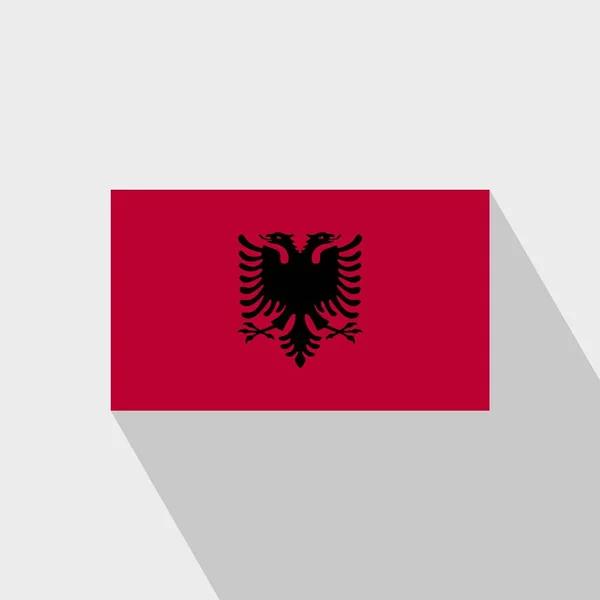 アルバニア国旗長い影デザインのベクトル — ストックベクタ