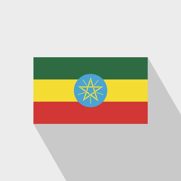 Etiopía Bandera Long Shadow Vector Diseño — Archivo Imágenes Vectoriales