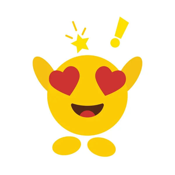 Amor Ícone Emoji Vetor Design — Vetor de Stock