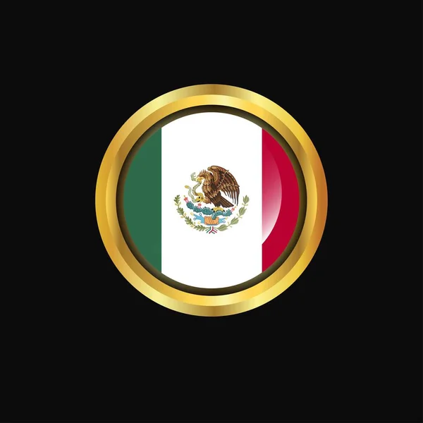 Σημαία Μεξικό Χρυσό Κουμπί — Διανυσματικό Αρχείο