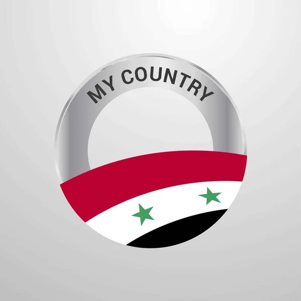 Syrien Mein Land Flagge Abzeichen — Stockvektor