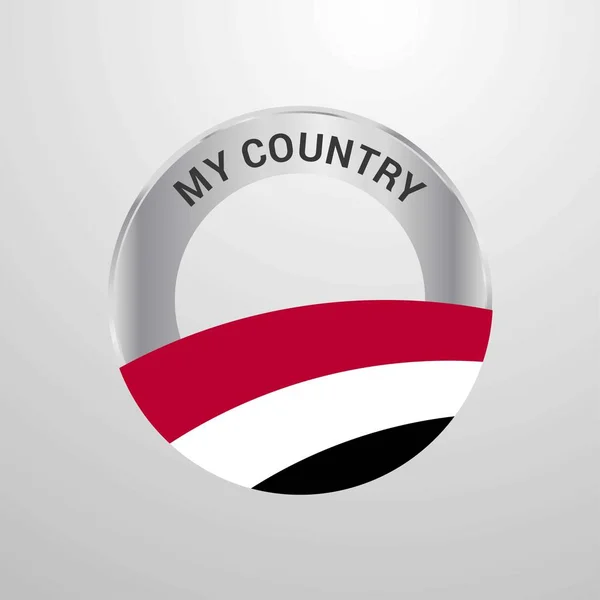 Yémen Mon Insigne Drapeau Pays — Image vectorielle