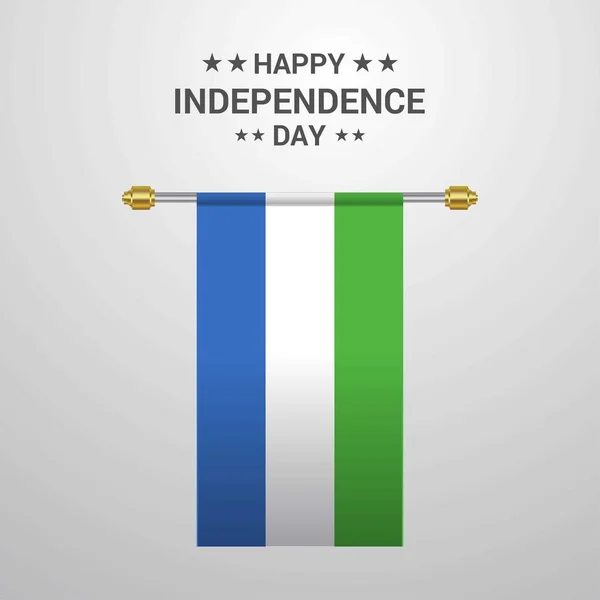 Sierra Leona Día Independencia Colgando Fondo Bandera — Archivo Imágenes Vectoriales