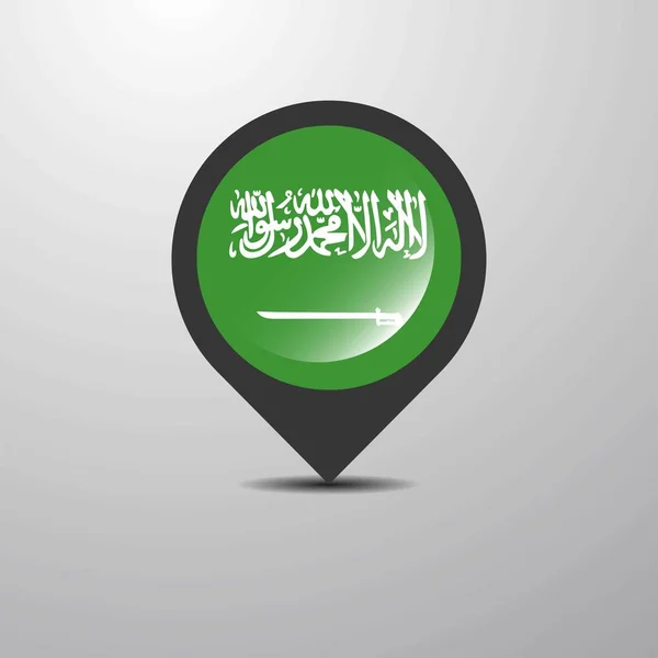 Arabia Saudita Mapa Pin Vector Ilustración — Archivo Imágenes Vectoriales